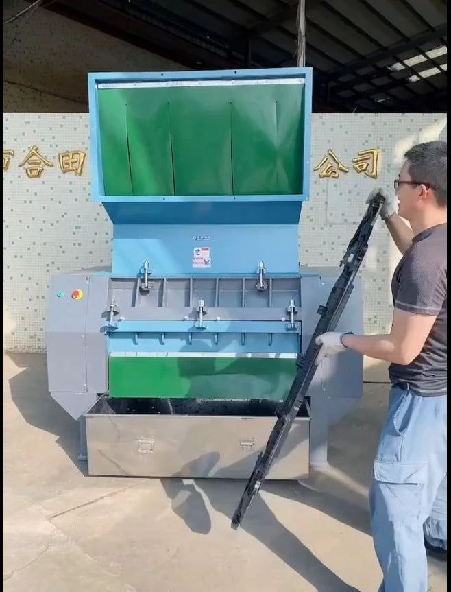 Automotive plastic bumper shown as a large plastic waste recycling example.