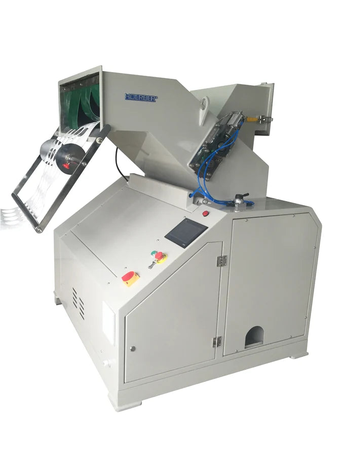 HSR Inline Sheet Crusher for traction-fed plastic sheet scrap.