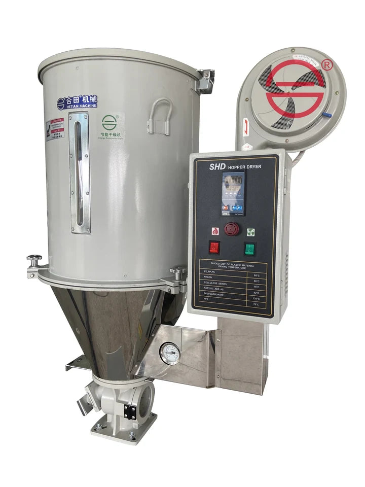SHD hot air hopper dryer with the optional energy-saving insulation upgrade.